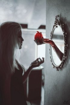 Reading vanity in the reflection.